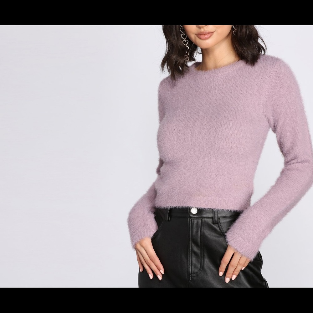 Eyelash Knit Crew Neck Top NWT